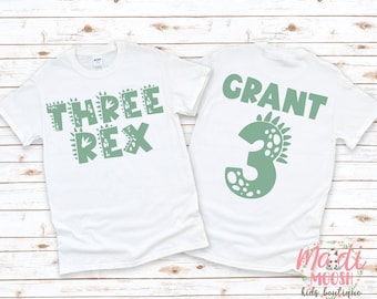 Three Rex Birthday Shirt | 3rd Birthday Shirt | Dinosaur Birthday Boys T-Shirt | T Rex Boys Birthday Shirt | Third Birthday Tee