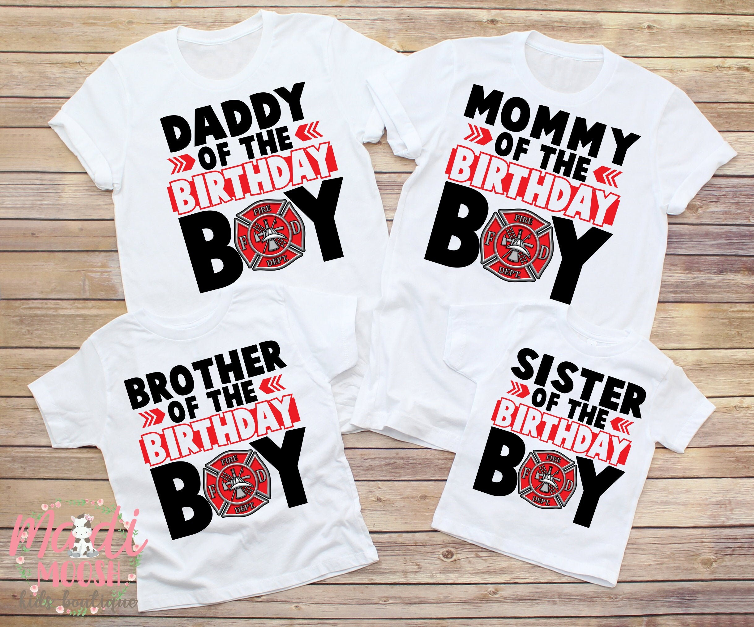 Firefighter Birthday Shirts Firetruck 