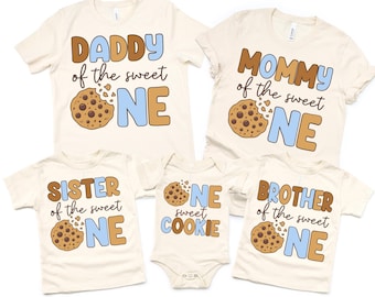 Sweet One Chocolate Chip Cookie Birthday Shirt - Matching Family Personalized 1st Bday Tees
