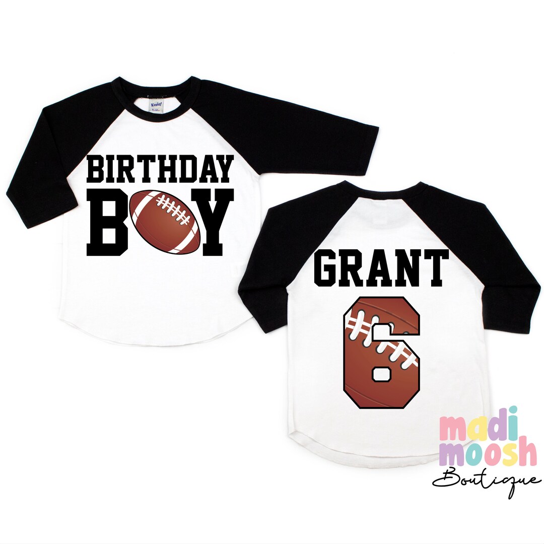 Football Birthday Shirt Birthday Boy Birthday Shirt Any Age Birthday