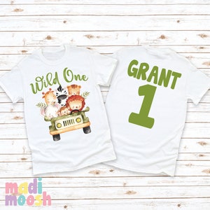 Wild One 1st Safari Birthday Onesies® Jungle Safari First Birthday Shirt