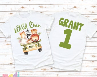 Wild One 1st Safari Birthday Onesies® Jungle Safari First Birthday Shirt