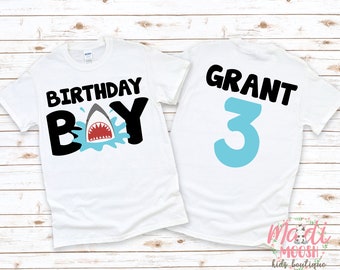 Shark Birthday Shirt | Birthday Boy Birthday Shirt | Any Age Birthday Shirt | Custom Boys Birthday Shirt | Summer Beach Birthday Shirt