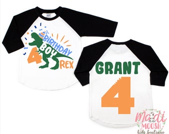 Boys Dinosaur 4th Birthday Shirt | Fourth Birthday Shirt | 4th Birthday Shirt | Dinosaur Birthday Shirt | Boys Birthday Shirt