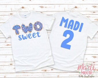 Two Sweet Boys Donut Birthday 2nd Birthday Shirt | Second Birthday Shirt | 2nd Birthday T-Shirt | Two Sweet Birthday Shirt | Girls Birthday