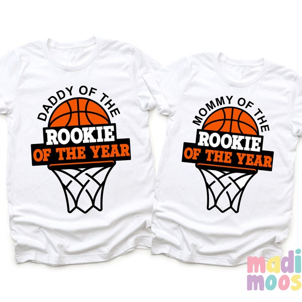 Basketball Family Birthday Shirts | 1st Boys Birthday Shirts | Mom And Dad Basketball Tees | Rookie Of The Year Birthday Shirts