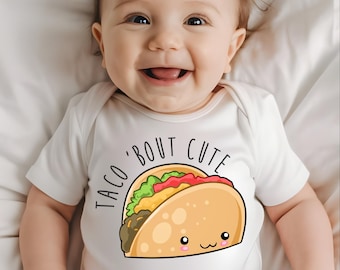 Taco ‘Bout Cute Baby Onesie® | Funny Unisex Baby Shower Gift | Taco Bodysuit for Boys Girls | Cute Taco Baby Outfit