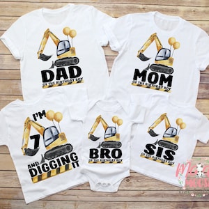 Matching Excavator Family Construction Birthday Shirt, Excavator Birthday Party, Matching Family Birthday Shirts, Boys Construction Birthday