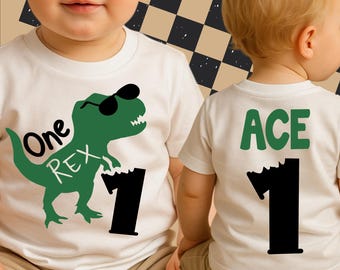 Boys Dinosaur 1st Birthday Shirt, One Rex Toddler T-Rex Party