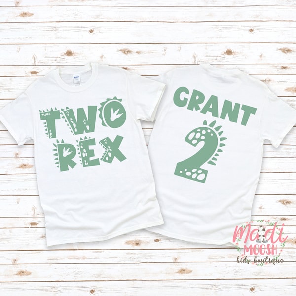 Two Rex Birthday Shirt | 2nd Birthday Shirt | Dinosaur Birthday Boys T-Shirt | Boys Birthday Shirt | Second Birthday Tee