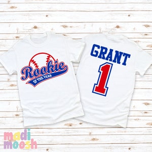 Chemise d'anniversaire baseball recrue de l'année : t-shirt premier anniversaire