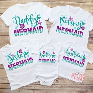 Family Mermaid Birthday Shirts, Birthday Girl Shirt, Matching Family Birthday Shirts, Girls Birthday Shirt, Girls Mermaid Birthday Shirt