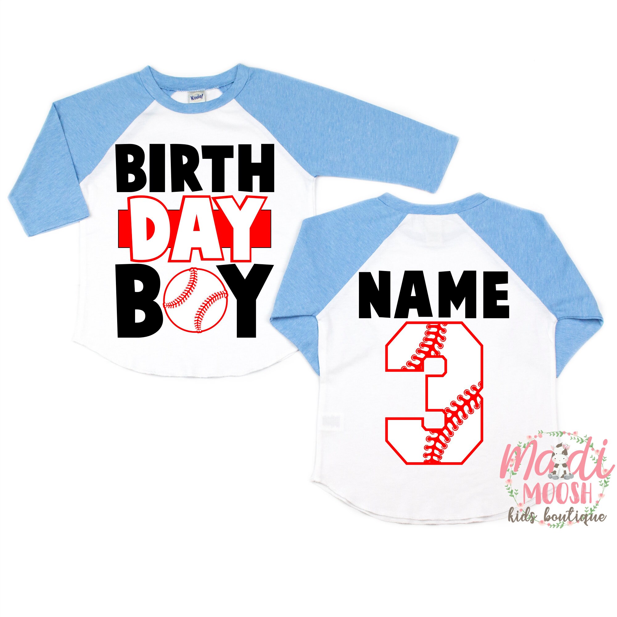 Baseball Birthday Shirt Custom Age Birthday Shirt Boys | Etsy