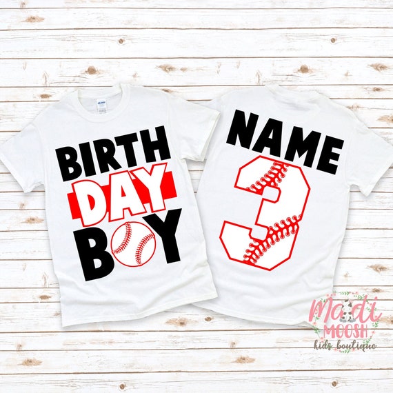 Baseball Birthday Shirt Custom Age Birthday Shirt Boys - Etsy