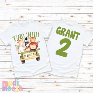 Two Wild Birthday Tee | Zoo Animals Birthday Shirt | Safari Birthday Boy Tee | 2nd Birthday Tee | Jungle Birthday Shirt