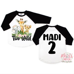 Two Wild Safari Birthday Shirt | Two Wild Zii Birthday Shirt | Wild Birthday Shirt | 2nd Birthday Shirt | Second Girls Birthday Shirt