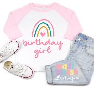 Girls Personalized Rainbow Birthday Shirt | Any Age  Birthday Shirt | Girls Birthday T-Shirt | Cute Birthday Shirt | Birthday Girl Shirt