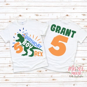 Boys Dinosaur 5th Birthday Boy Shirt | Fifth Birthday Shirt | 5th Birthday Shirt | T-Rex Birthday Shirt | Boys Birthday Shirt