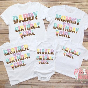 Family Ice Cream Birthday Shirts, Mom Dad Bro Sis Family Ice Cream Birthday Shirts, Matching Ice Cream Birthday Shirts, Girls Birthday Shirt