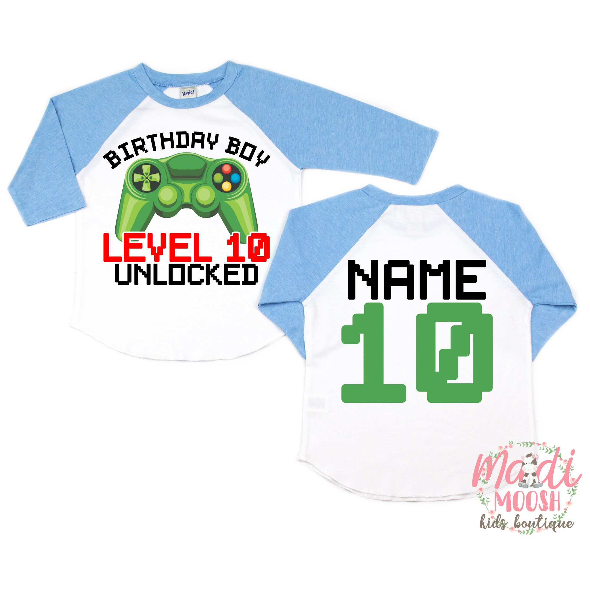 Bornmens Tops Level 10 Unlocked Shirt Video Gamer 10th Birthday Gifts