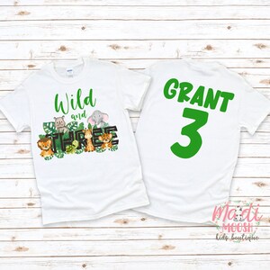 Wild And Three Birthday Shirt | Zoo Animal Birthday Shirt | Third Birthday Shirt | 3rd Birthday Shirt | Boys Birthday Shirt | Kids Birthday