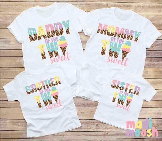 Ice Cream Cones Daddy Of The Birthday Sweetie T-Shirt Dad Ice Cream Cones Daddy Of The Birthday Sweetie T-Shirt Dad