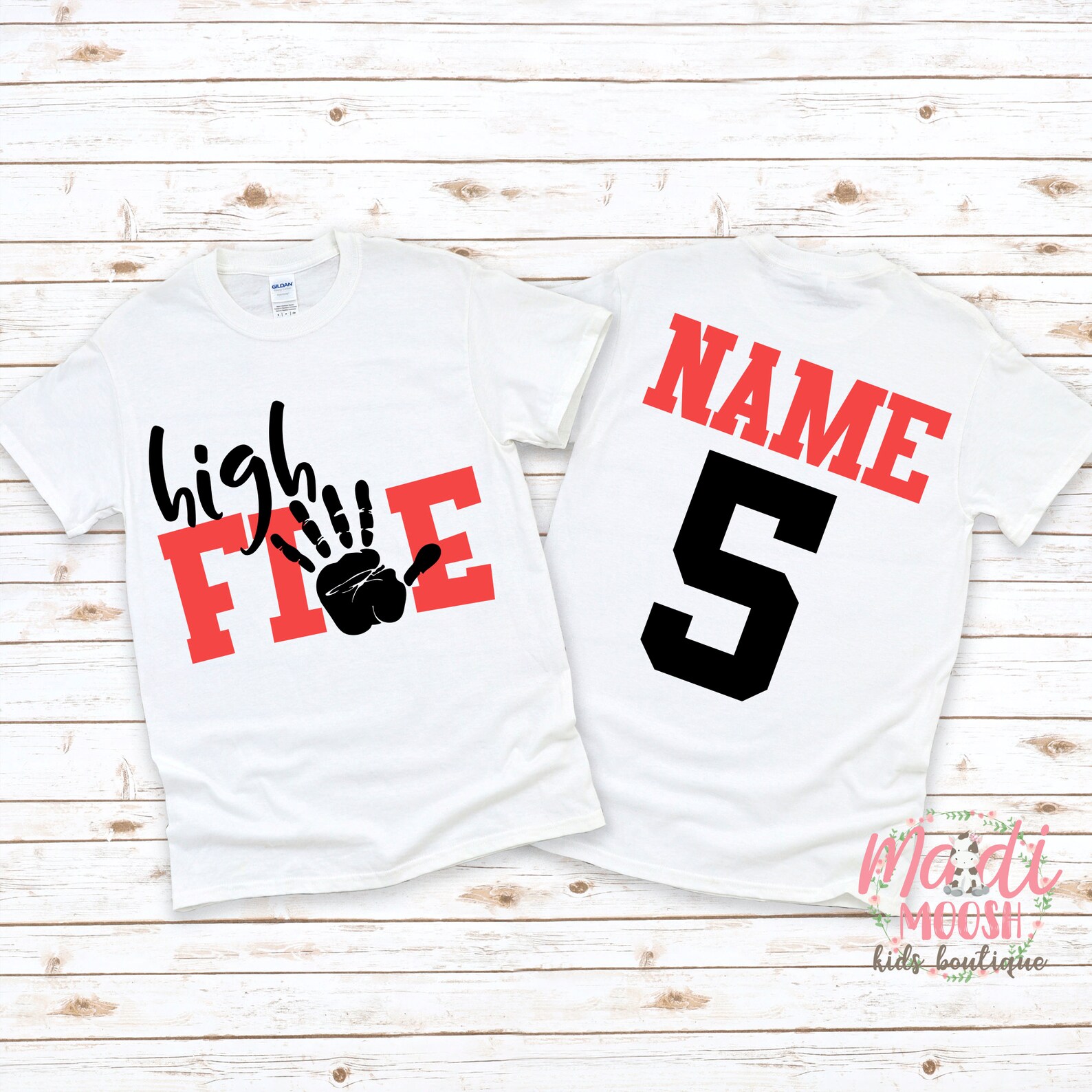 High Five Birthday Shirt 5th Birthday Shirt Fifth Birthday Etsy