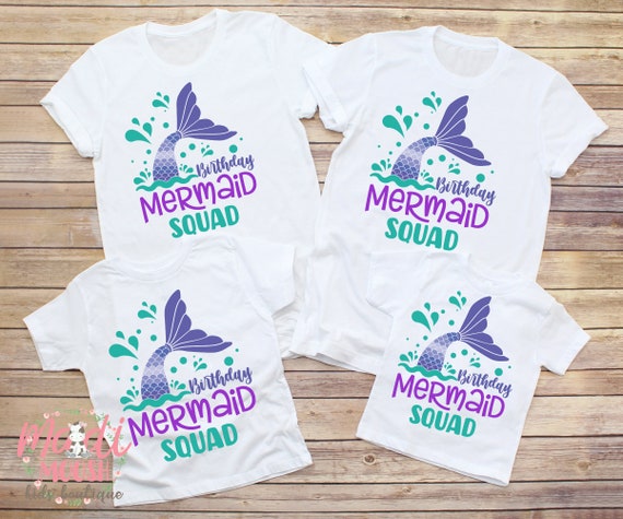 Mermaid birthday shirts sale