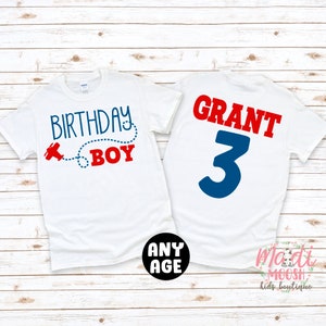 Airplane Birthday Shirt | Kids Pilot Birthday Shirt | Any age Birthday Shirt | Boys Airline Birthday Shirt | Birthday Boy Shirt