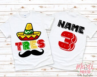 Boys Fiesta 3rd Tres Birthday Shirt | Third Birthday Shirt | 3rd Birthday Shirt |  Tres Birthday Shirt | Boys Birthday Shirt