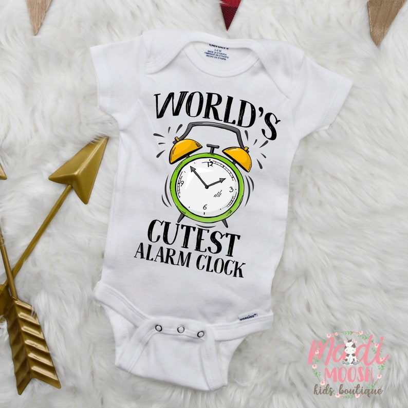 World's Cutest Alarm Clock Onesies® Bodysuit Funny Etsy