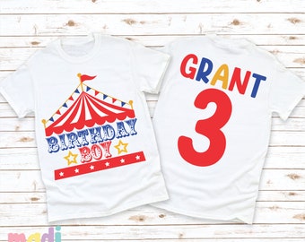 Circus Birthday Boy Shirt, Personalized Birthday Shirt for Boys, Any Age Kids Birthday Shirt, Carnival Party Shirt