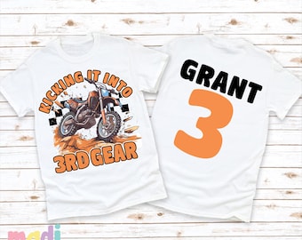 Motocross 3rd Birthday Shirt: Racing Dirt Bike Tee