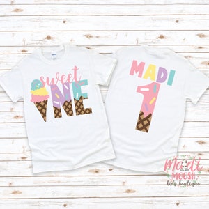 Sweet One Ice Cream Birthday Shirt | Girls 1st Birthday Shirt | Sprinkles Birthday Shirt  | Girls First Birthday Shirt | Girls Birthday