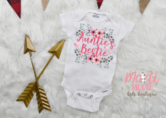 Auntie's Bestie Baby Bodysuit Newborn Bodysuit Cute Baby
