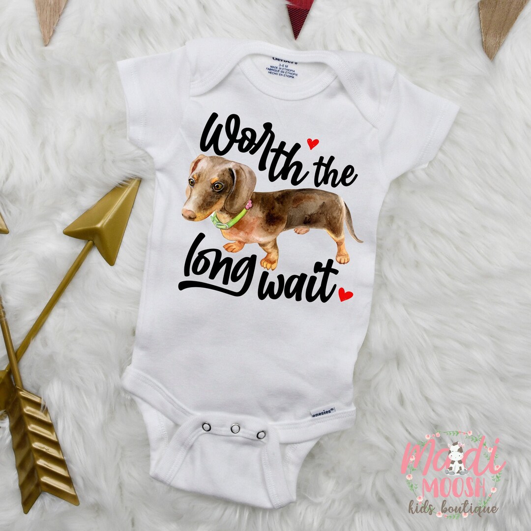 Dachshund Onesie® Worth the Long Wait Onesie® Baby Shower Etsy