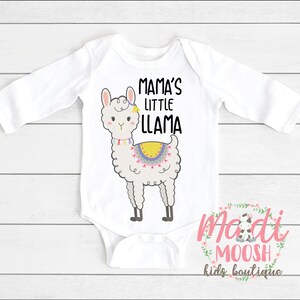 Mama's Little Llama Onesies® Bodysuit Baby Boy Onesie Baby Shower Gift Baby Outfit Baby Girl Onesie Llama Onesie Long Sleeve Onesie