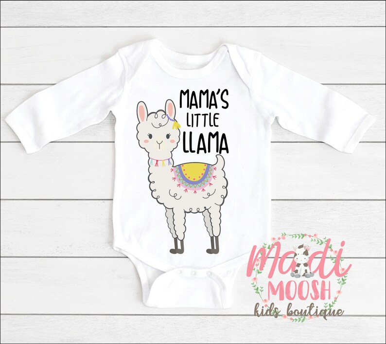 Mama's Little Llama Onesies® Bodysuit Baby Boy Onesie Baby Shower Gift Baby Outfit Baby Girl Onesie Llama Onesie Long Sleeve Onesie