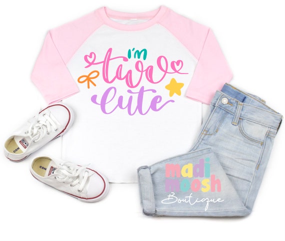 Camisa de cumpleaños para niña de 2 años de edad, camiseta de fiesta número  dos en rosa 2T y 3T