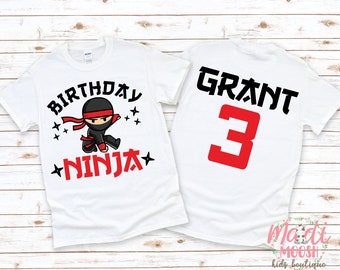 Chemise d'anniversaire Ninja pour garçons | Toute chemise d'anniversaire d'âge | T-shirt anniversaire garçons | Chemise d'anniversaire pour garçons | T-shirt d'anniversaire de karaté