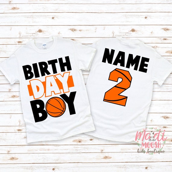 Basketball Birthday Shirt Custom Age Birthday Shirt Boys | Etsy