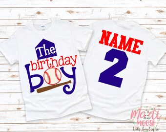 Boys Baseball Birthday Theme Shirt | Birthday Boy Shirt | Any Age Birthday T-Shirt | Sports Birthday Shirt | Birthday Boy Shirt