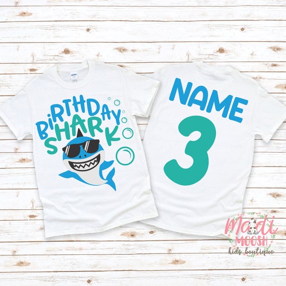 Birthday Shark Shirt Boys Birthday Shirt Any Age Birthday T shirt