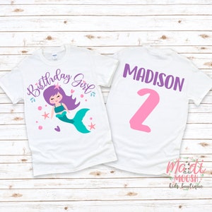 Birthday Girl Shirt | Girls Mermaid Birthday Shirt | Any Age Birthday Shirt | Kids Birthday Shirt | Birthday Girl Shirt