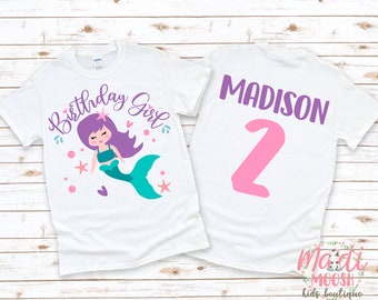 Birthday Girl Shirt | Girls Mermaid Birthday Shirt | Any Age Birthday Shirt | Kids Birthday Shirt | Birthday Girl Shirt