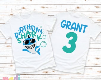 Birthday Boy Shark Tee | Beach Birthday Shirt | Shark Birthday Tee | Any Age Birthday Tee