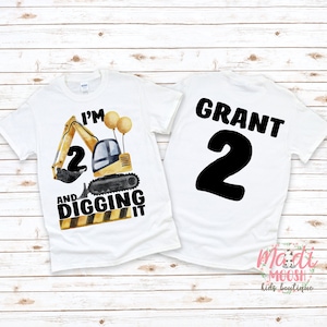 Construction Birthday Shirt | Boys Birthday Shirt | I'm Two And Digging It Birthday Shirt | 2nd Birthday Shirt | Dump Truck Birthday