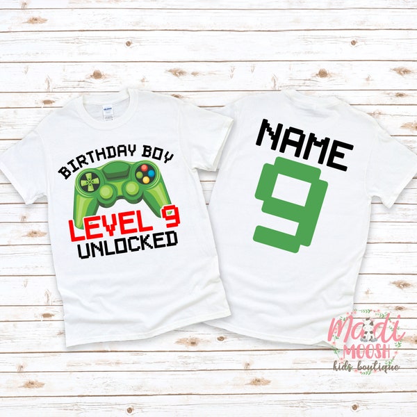 Ninth Birthday T-Shirt | Level 9 Unlocked | Gamer Birthday Shirt | 9th Birthday T-Shirt | Video Game Birthday Shirt | Boys Birthday Shirt