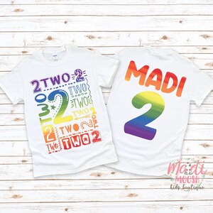 Girls Birthday Shirt | 2nd Birthday Shirt | Rainbow Birthday T Shirt | Second Birthday Shirt | Rainbow Birthday | Girls Birthday Shirt