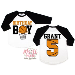 Birthday Boy Basketball T-shirt Custom Age Birthday Shirt Basketball ...